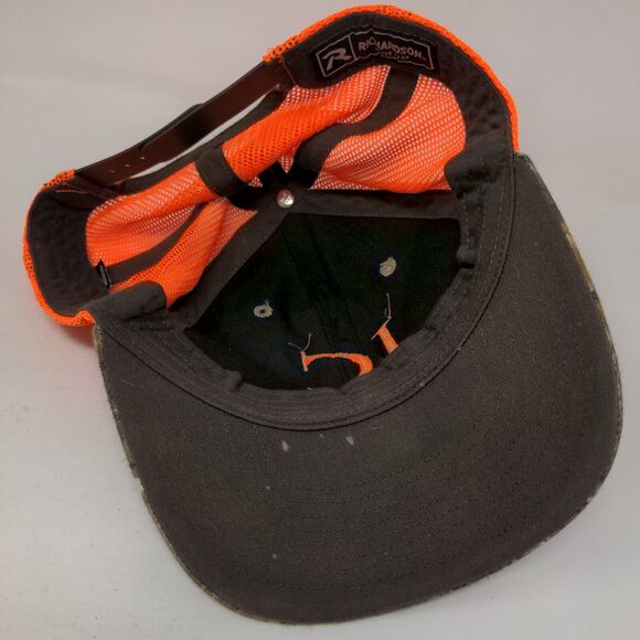 IC 772-288-1866 Snapback Trucker Hat Camouflage One Size Mesh Back Richardson - Picture 6 of 8
